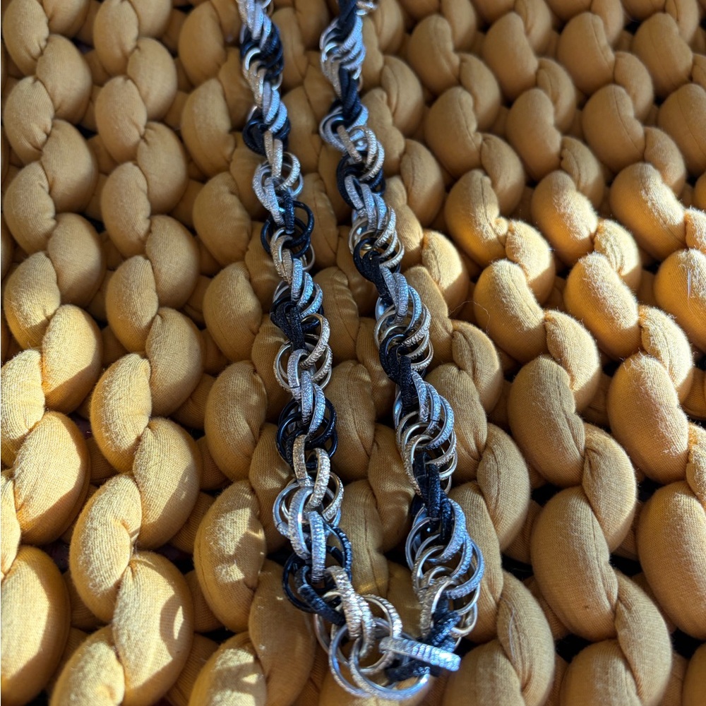 Elegant Silver and Black Women's Necklace